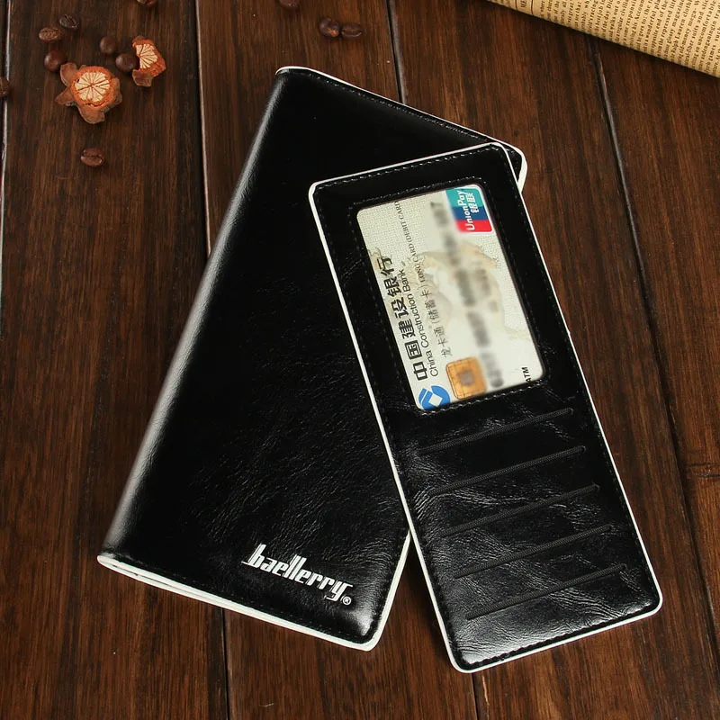 Модный новый яркий мягкий длинный стильный мужской бумажник из искусственной