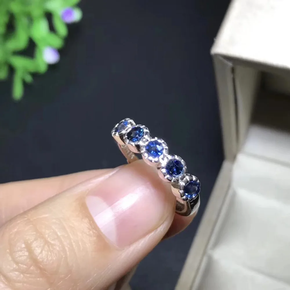 Женское кольцо с синим сапфиром из серебра 925 пробы|925 sterling gemstone rings|gemstone jewelrygemstone