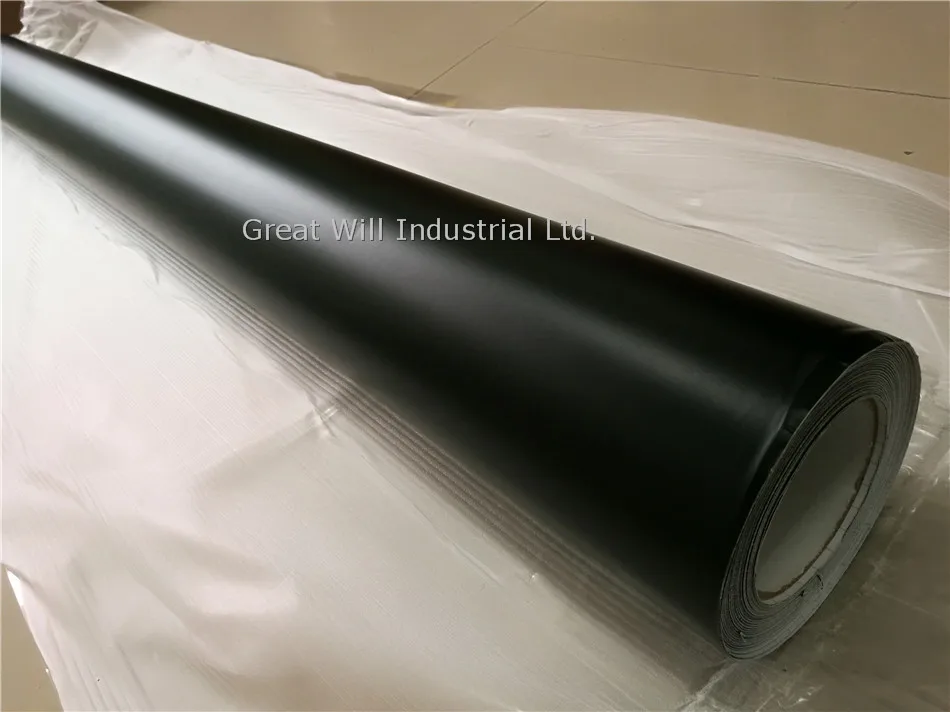 Матовая Черная Виниловая пленка с воздушно-пузырьковой пленкой сатиновая для