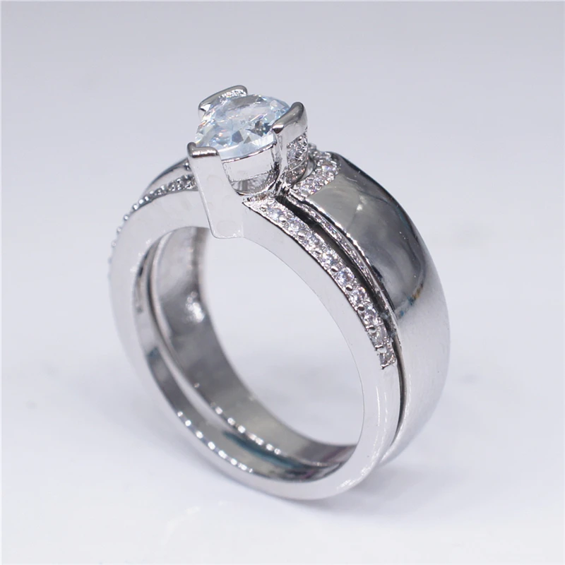 Женское кольцо с кристаллами ROMAD Винтажное каплями воды для помолвки R5 |