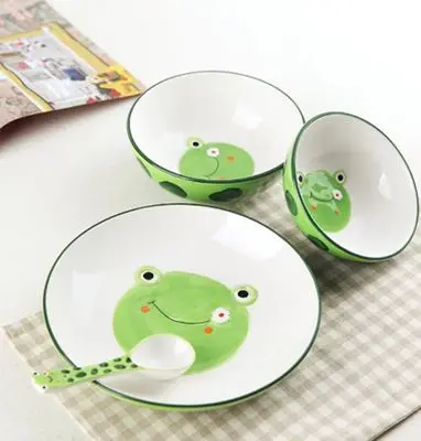Детский набор посуды креативный керамический обеденный с ручной росписью