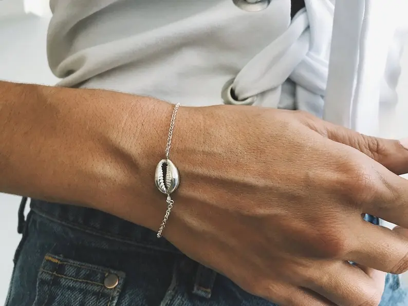 Tenande простой стиль Золотой Серебряный цвет маленький сплав ракушки браслеты для