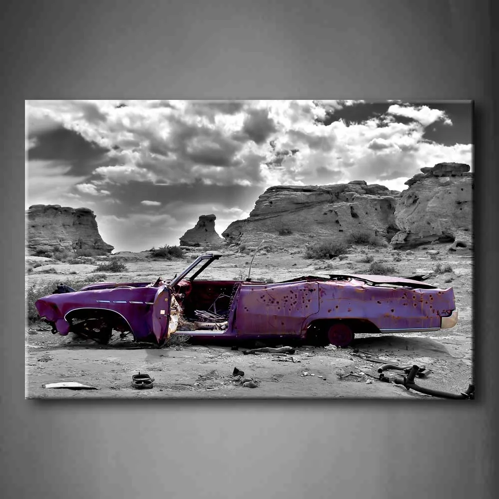 Framed Wall Art Pictures Car Bullet Canvas Print Artwork Modern Posters With Wooden Frames For Living Room Decor | Дом и сад