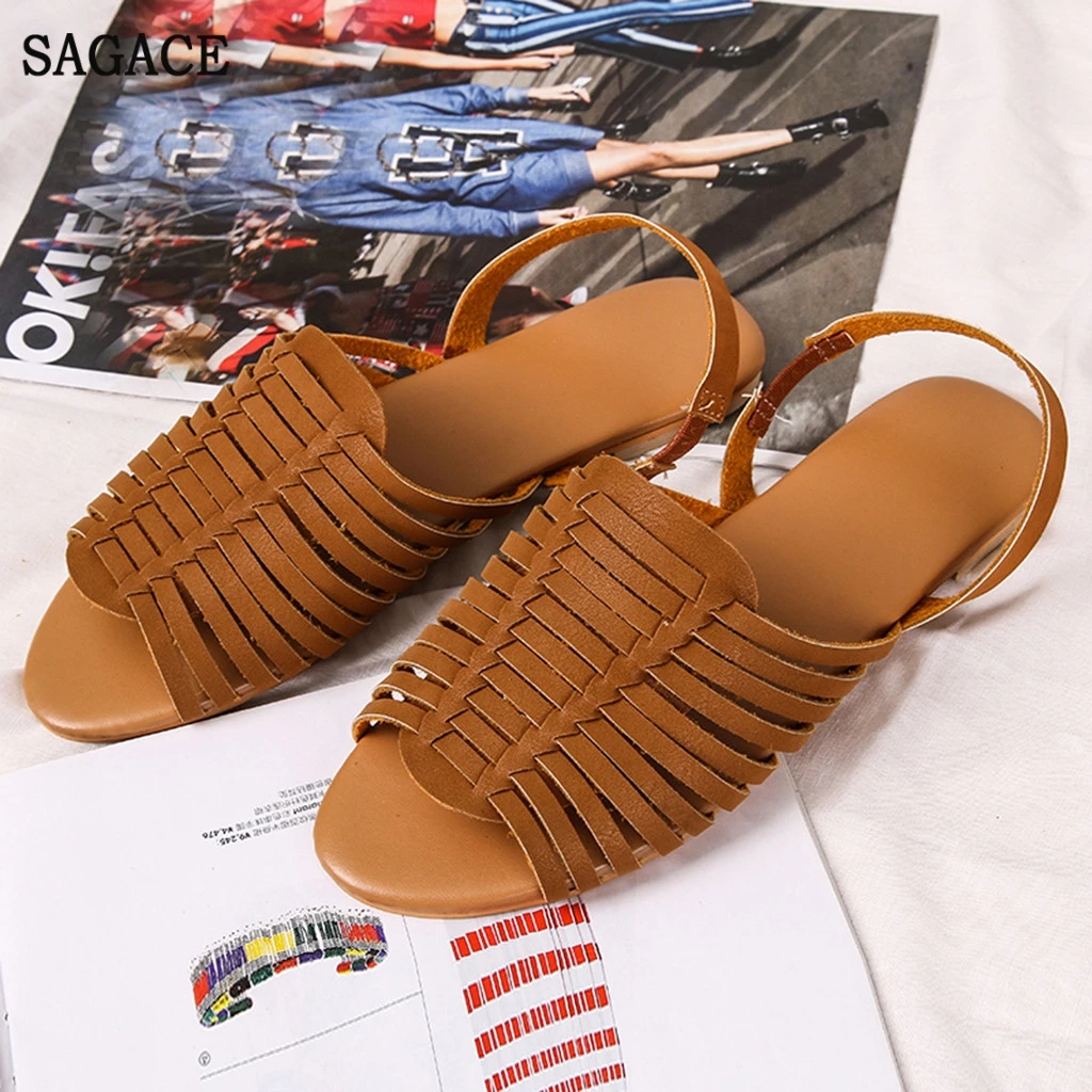 SAGACE/женские модные повседневные сандалии в римском стиле с открытым носком