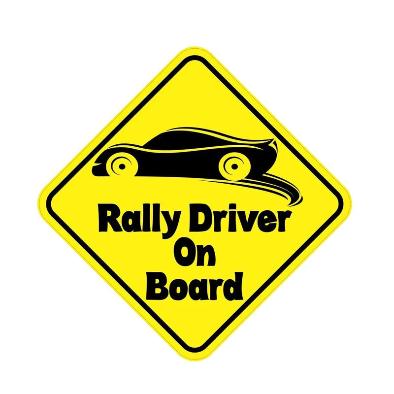 

YJZT 15CM*15CM WARNING Rally Driver On Board Funny PVC Car Sticker 12-0295