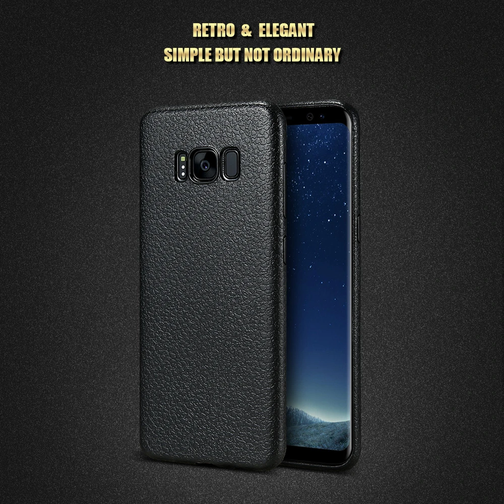 KISSCASE Ultra Thin TPU Case For Samsung Galaxy S9 S8 Note9 Leather Pattern Cases Plus Soft Cover Coques |