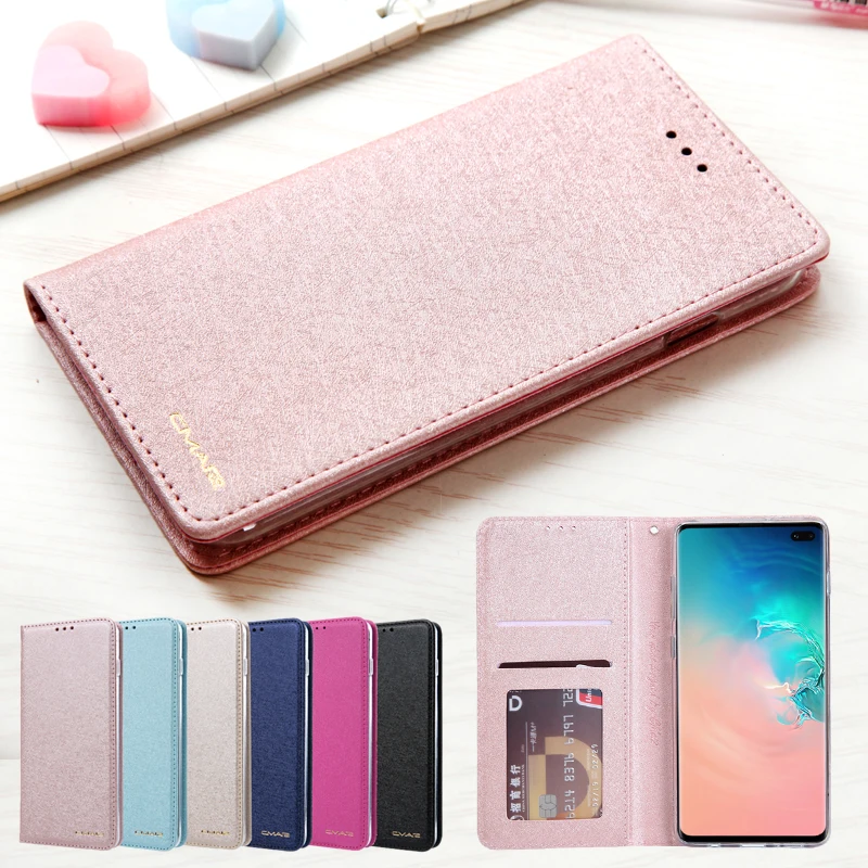 Роскошный Шелковый кожаный флип чехол для Samsung Galaxy S10 s10 plus TPU силиконовый телефона