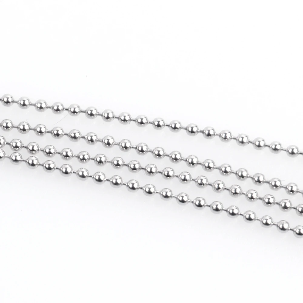 10 Pcs Stainless Steel Ball Bead Link Chains 60cm Length 1.6mm Silver Metal for DIY Making Jewelry Necklace Accessories | Украшения и