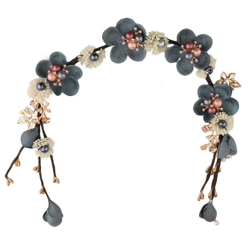 Bride Wedding Hair Jewelry Pink Peach Flower Wreath Crown Bridal Hair Headdress Crowns Hair Accessories Party Garlands