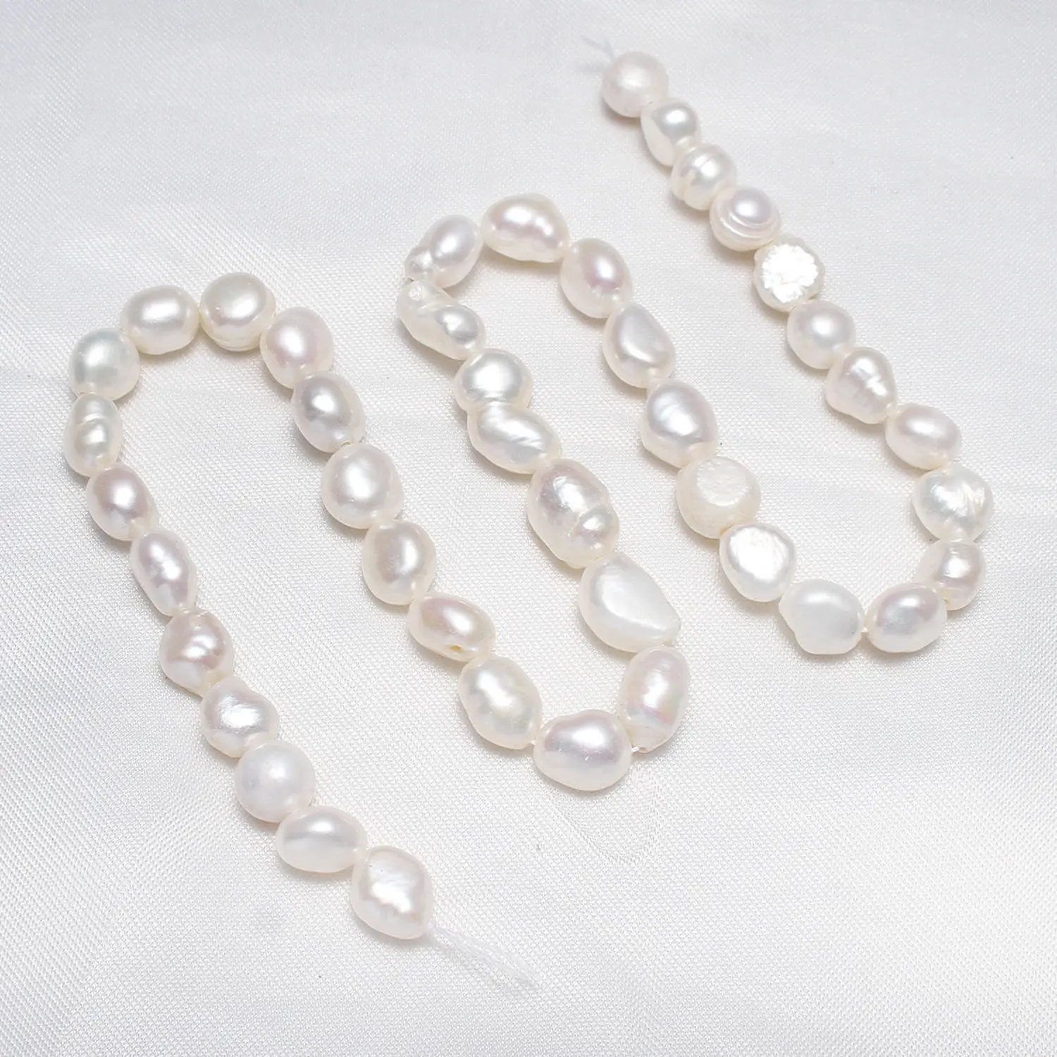 Cultured Baroque Freshwater Pearl Beads Nuggets Natural White 8-9mm Approx 0.8mm Sold Per 15.5 Inch Strand | Украшения и