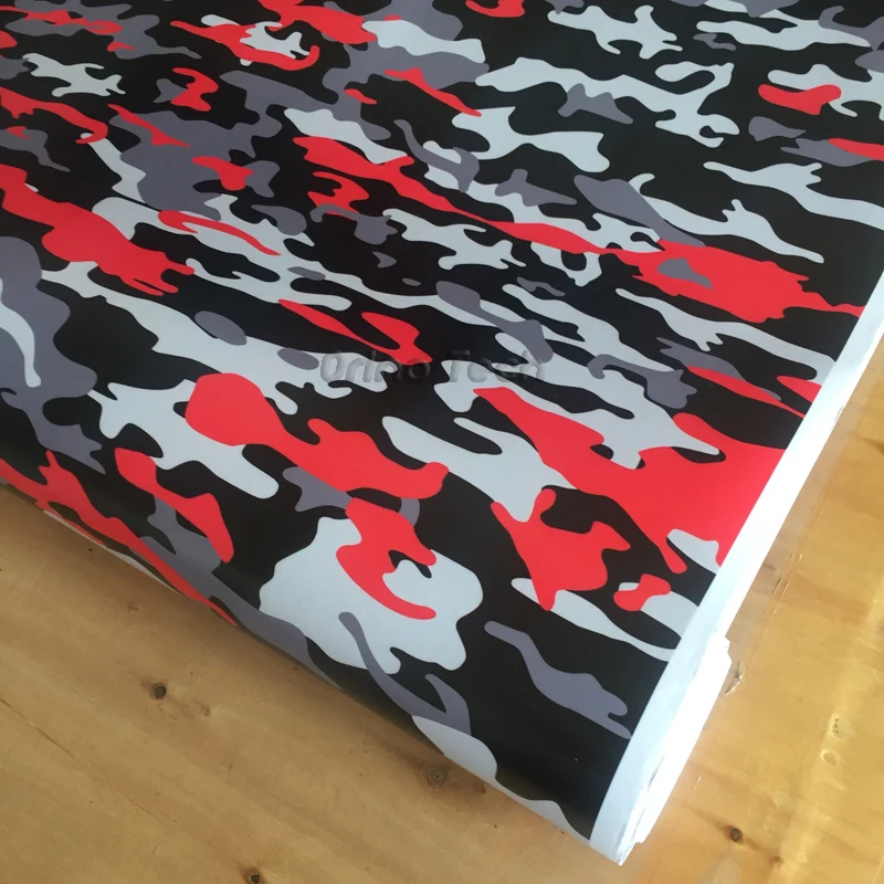 Черная красная камуфляжная виниловая пленка ORINO автомобильная наклейка без