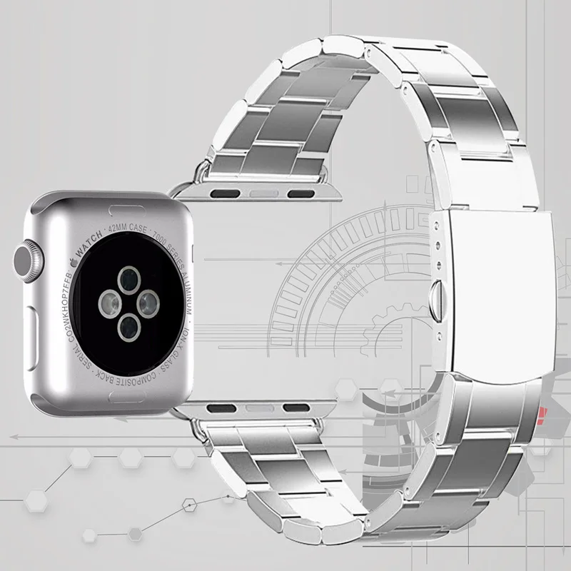 Для Apple аксессуары для часов класса люкс Нержавеющая сталь металлический ремешок для наручных часов Iwatch, 5/4/3/2/42 40 мм ссылка браслет наручный ремень ремешок для часов