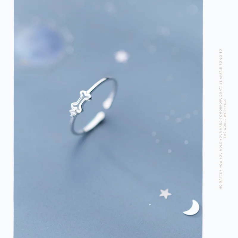 2019 100% 925 Real Sterling Silver Cute Bone Opening Ring Sizable 6 7 8 Teen Girls Kids Xmas Gift | Украшения и аксессуары