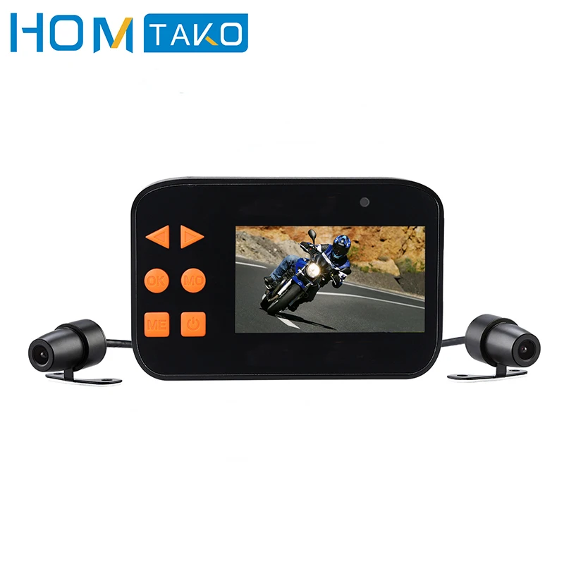 Видеорегистратор для мотоцикла Full HD DashCam Водонепроницаемый двойной Len передний