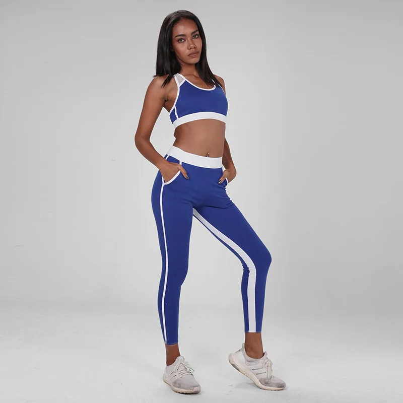 Для женщин Йога Установить сексуальный комплект из 2 частей узкие костюм Одежда