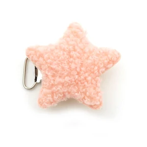 5PCS PINK STAR 5 шт., зимняя модная плюшевая Детская Соска-пустышка в форме сердца с зажимом, детские соски розового и голубого цвета CB01 - Цвет: 5PCS PINK STAR