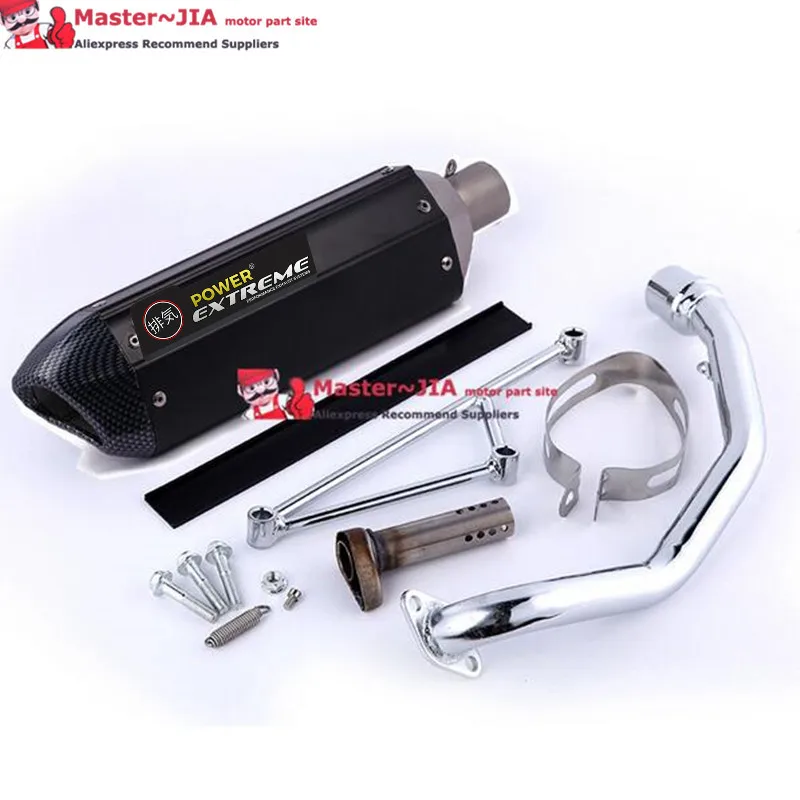 Черный глушитель выхлопной GY6 125cc 150cc 152QMI 157QMJ+ db killers escape kymco 125 150 модифицированный мотоцикл Скутер Akrapovic
