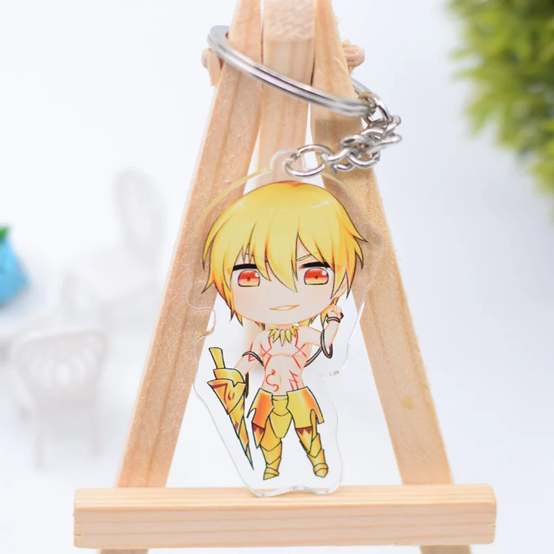 FGO брелок милый двусторонний Gilgamesh Saber/Archer акриловая цепочка для ключей Подвеска