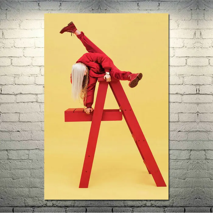 picture 4 Billie Eilish Music Singer Art Шелковый Холст плакат 13x20 24x36 дюймов настенные картины-001 - Цвет: picture 4