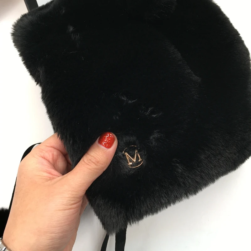 Bear ear imitation fur hat lovely of female fashion lei feng pure color protective warm | Аксессуары для одежды