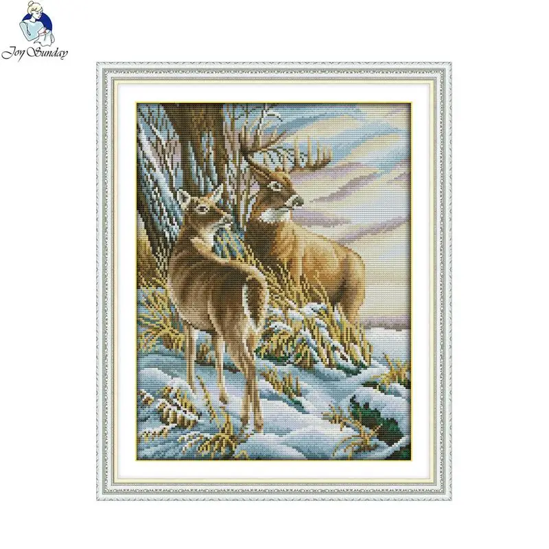 Joy Sunday олень 3 узора Счетный крест набор 14ct 11ct сделай сам ручная вышивка рукоделие