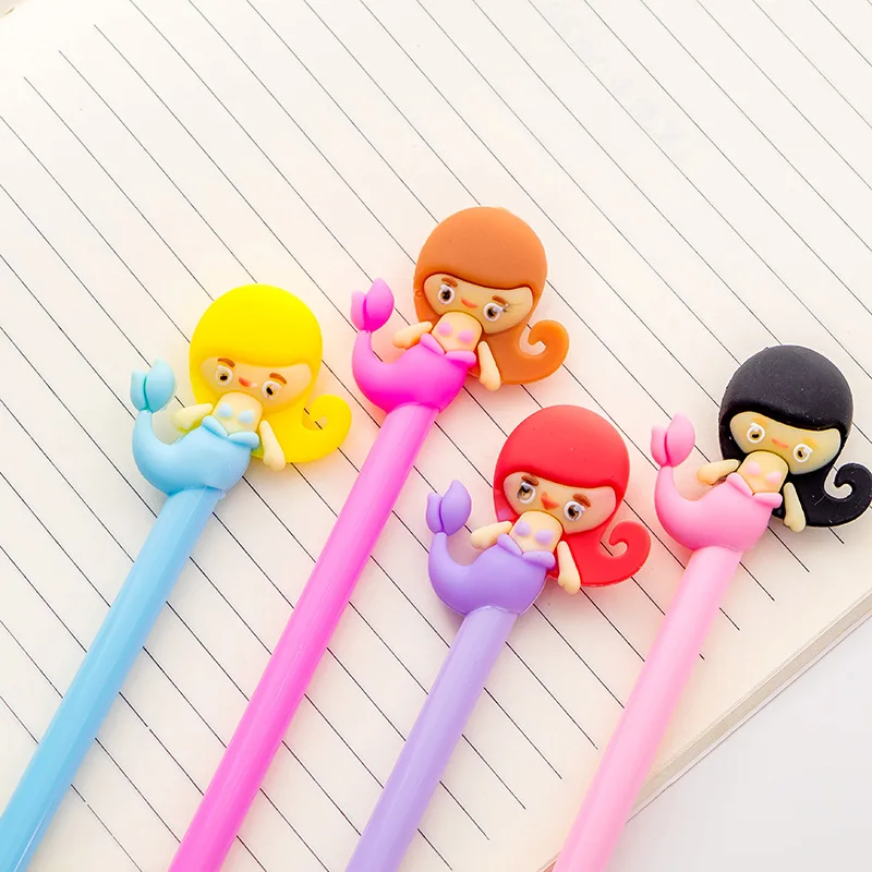 Ручка с гелевыми чернилами Mermaidr 4 шт./лот креативная мультяшная для студентов