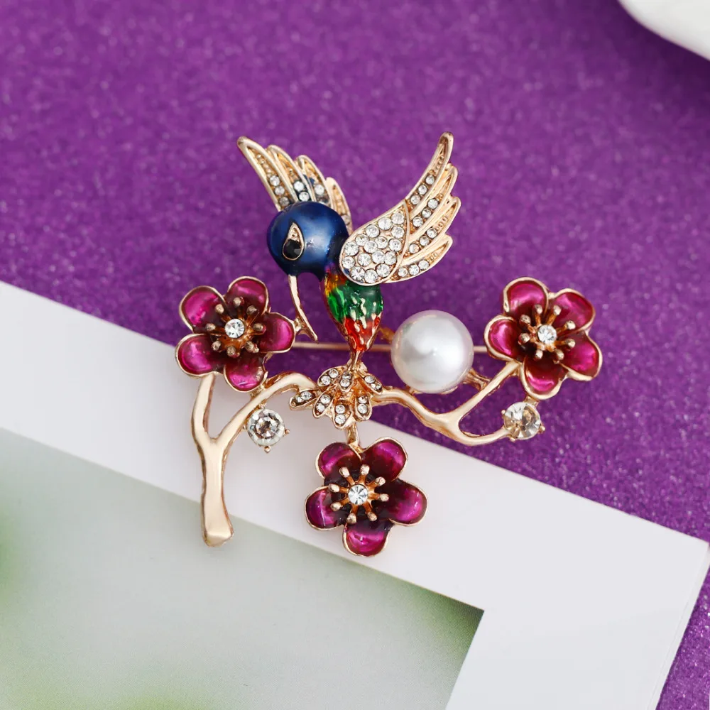 Женская Классическая Брошь в виде птицы позолоченная брошь с искусственным