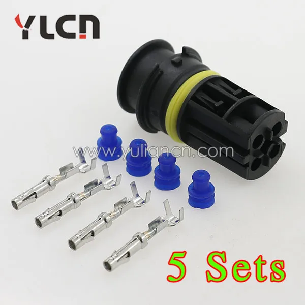 Бесплатная доставка 5 комплектов 4 контактные водонепроницаемые разъемы Molex для