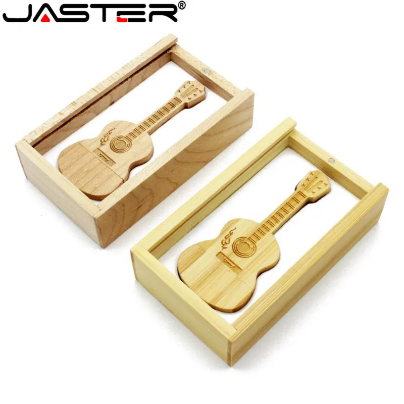 Логотип Jaster деревянная гитара+ Подарочная коробка деревянная гитара s usb флэш-накопитель карта памяти Флешка 4 ГБ 8 ГБ 16 ГБ 32 ГБ 64 ГБ U диск