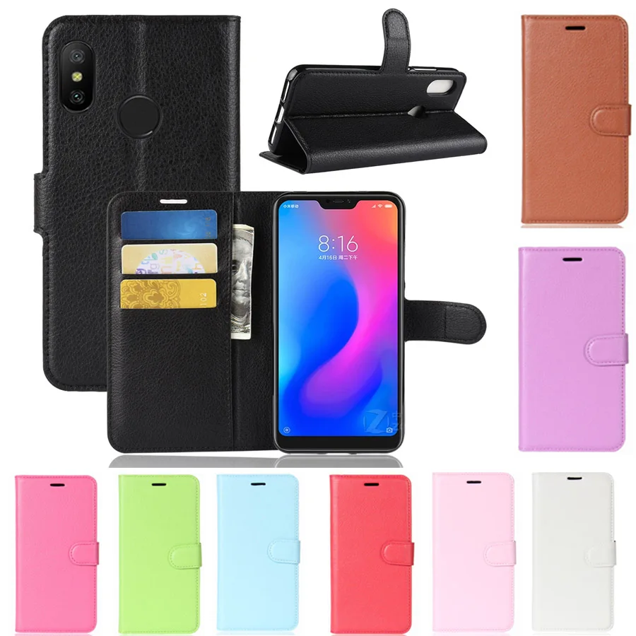 Роскошный кожаный чехол-кошелек с откидной крышкой и подставкой для Xiaomi Mi A2 Lite