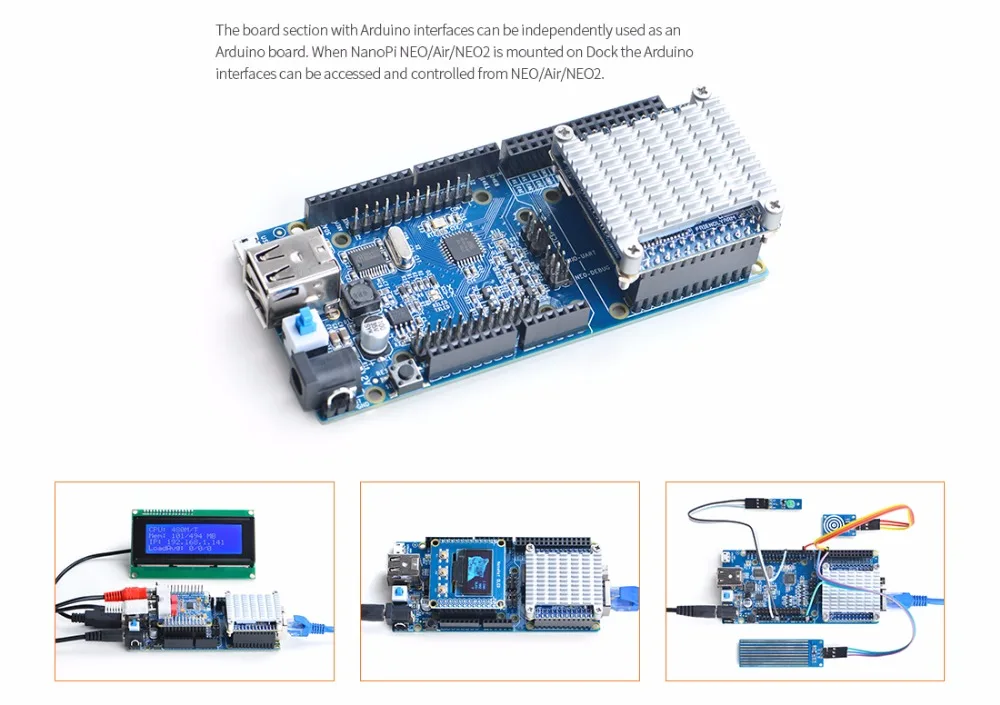 RealQvol FriendlyARM UNO Dock V2.0 для NanoPi NEO/Air/NEO2 поддержка BakeBit модули 2 x USB хост