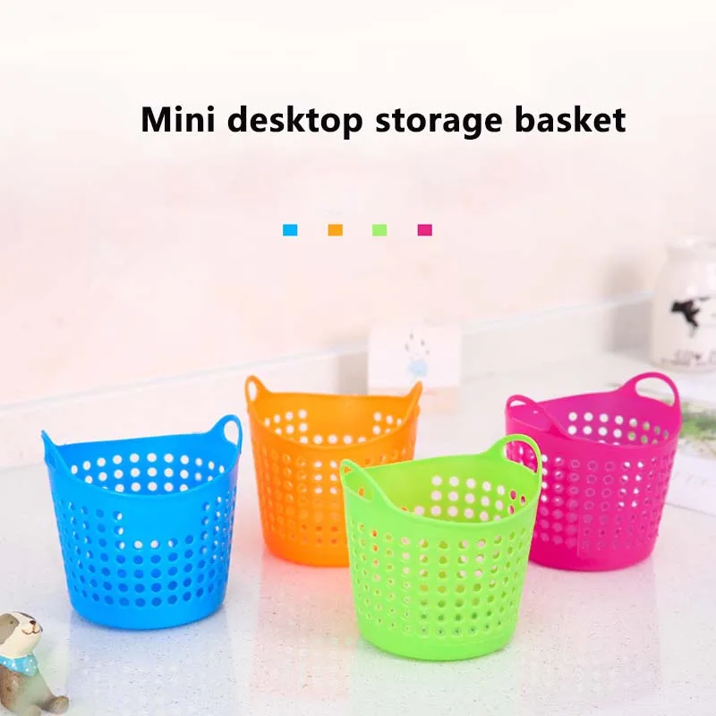 Новинка 2019 портативная настольная пластиковая корзина для хранения
