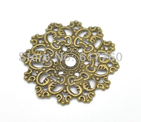 

Free shipping-30Pcs Antique Bronze Filigree Flower Wraps Connectors Jewelry Findings DIY Connectors 4.7x4.7cm J0001