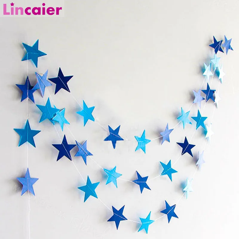 

Bright 33pcs Paper Star Garlands Happy Birthday Banner Party Decorations Kids Baby Boy Girl Bedroom First 1st Supplies