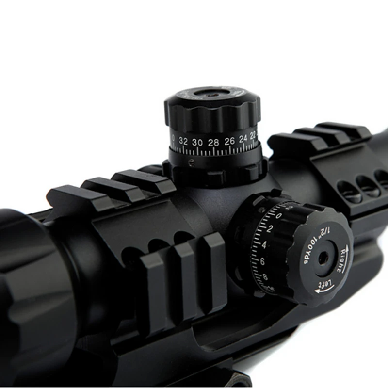 Hunting Optical Rifle Scope Tri-Illuminated Chevron Recticle&amp PEPR Cantilever Mount Tactical Holographic Airsoft 3.5-10X50BE | Спорт и
