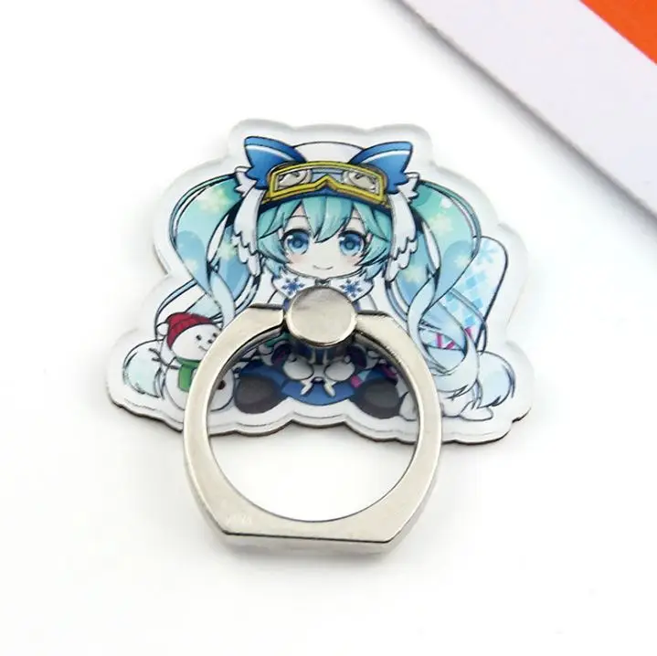 1 шт., универсальный держатель для телефона Hatsune Miku, подставка, 360 градусов, акриловое кольцо на палец для телефона, поддержка мобильного телефона, фигурные игрушки