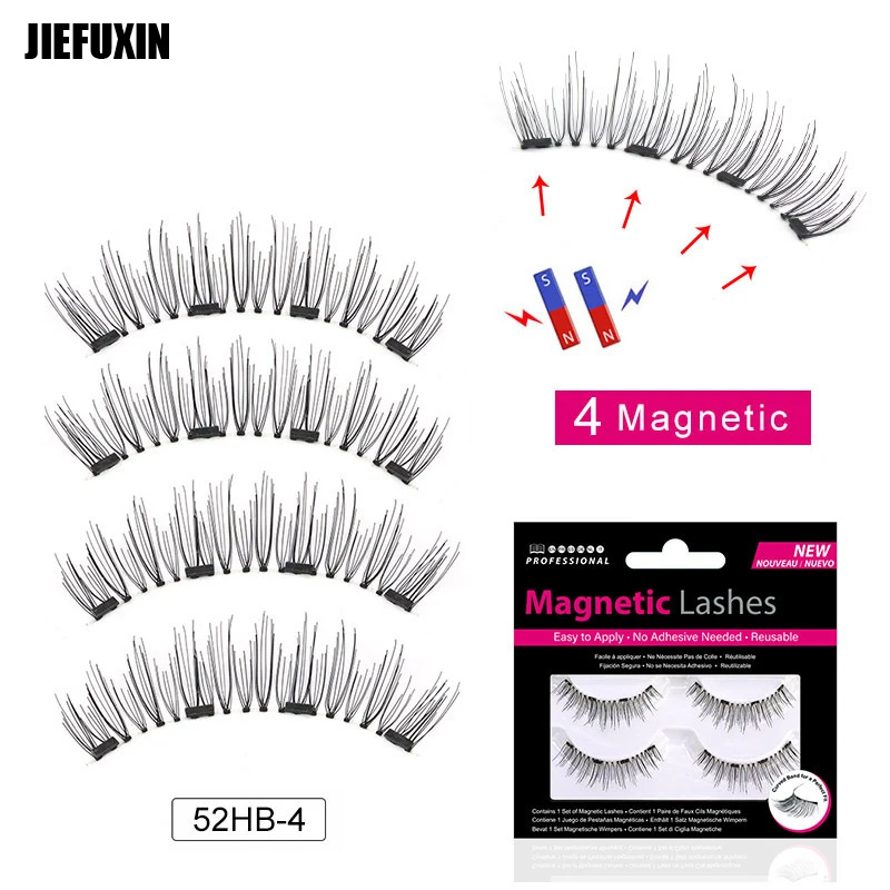 10 пар/лот Магнитная ресницы с 4 магниты, магнитные lashes natural накладные ресницы намагниченные ресницы с пинцет для накладных ресниц