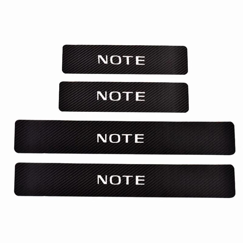 

For Nissan Note Door Threshold Plate Car Door Sill Step Plate Carbon Fiber Pu leather Car-Styling