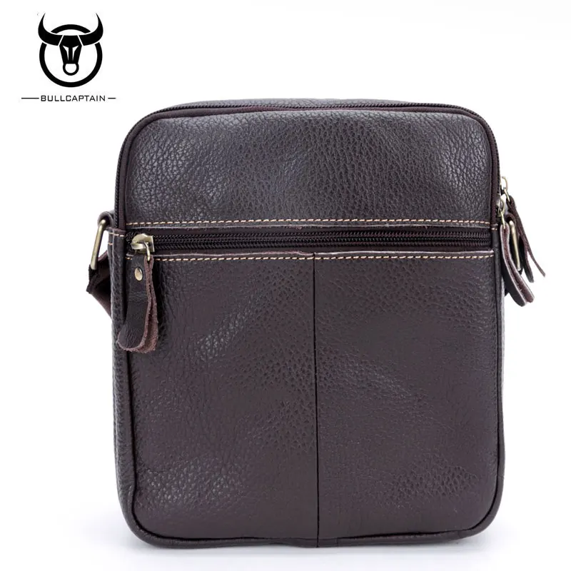BULLCAPTAIN брендовая мужская сумка из натуральной кожи модные мужские маленькие