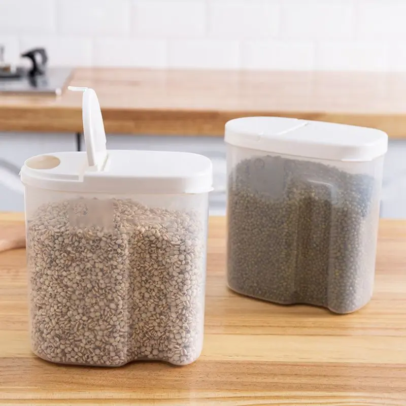 Clear Plastic Kitchen Food Rice Bean Cereal Flour Grain Snacks Storage Box Container Sealed Case | Дом и сад