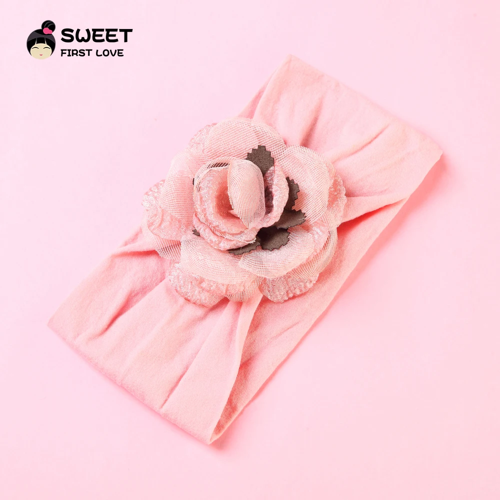 Милая шифоновая эластичная повязка на голову с цветочным узором для девочек