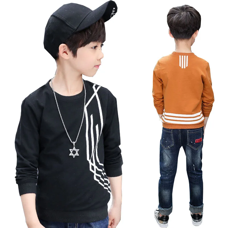 Boys Sweatshirt Spring Kids T-shirt Children Outerwear School Leisure Tops For Boy Sports 6 8 10 12 Years Teenager Sweater | Детская