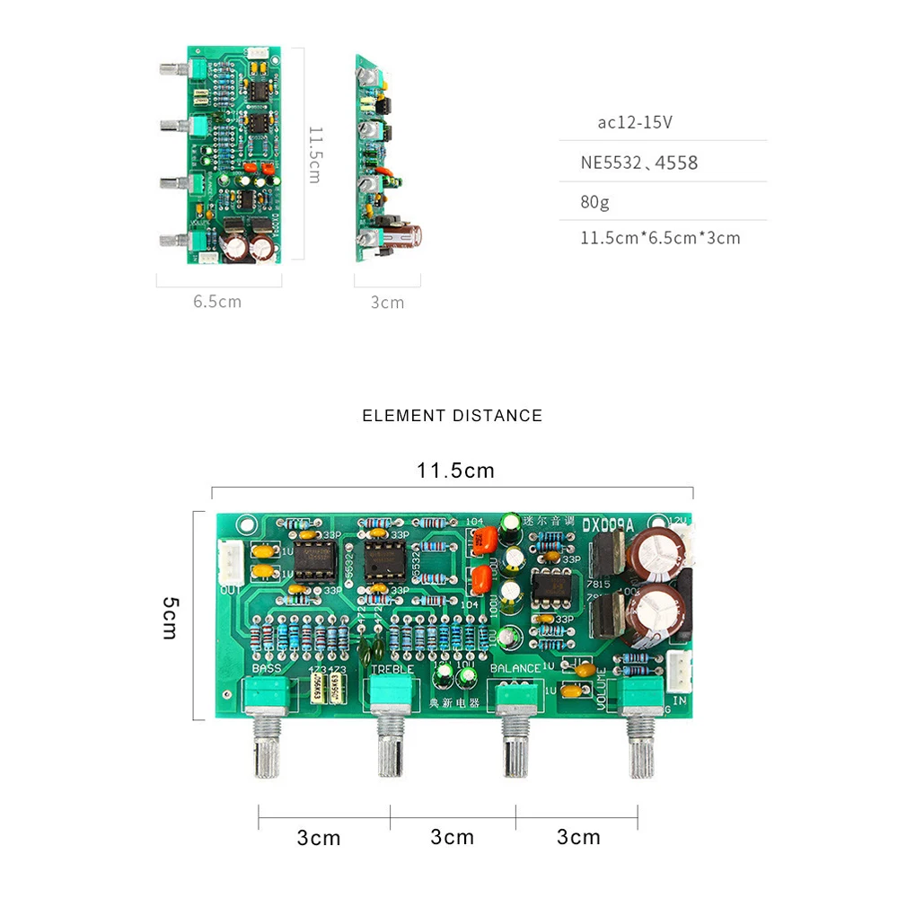 Lusya HIFI NE5532 предусилитель усилитель Тон аудио доска с высокими частотами бас