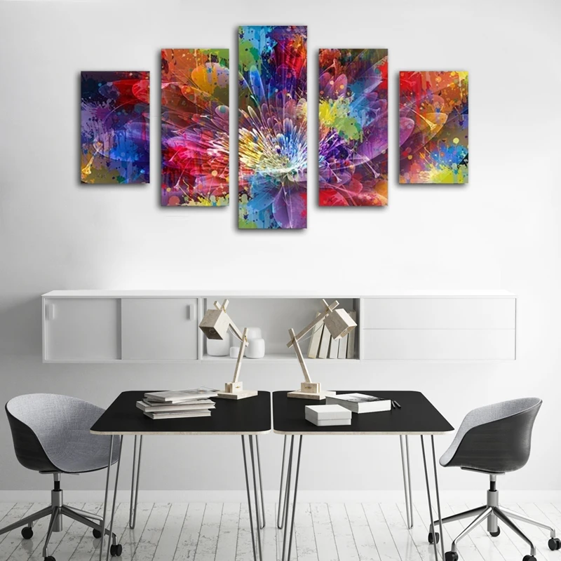 5 шт. абстрактные картины на холсте с изображением цветов | Дом и сад