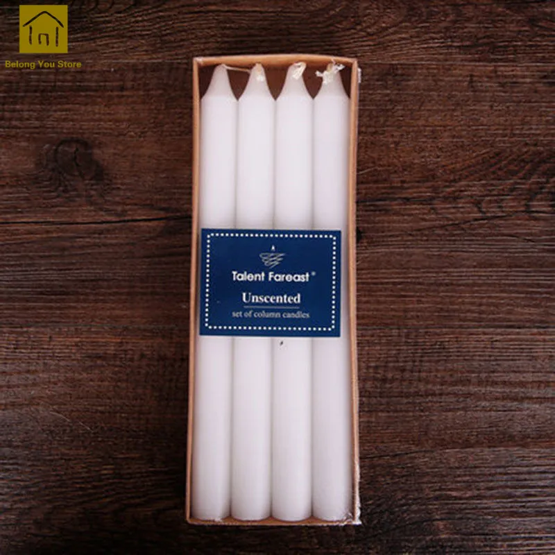 4Pcs White Декоративные свечи Mariage Bougies Et Chandelles Бланш Velas Парфюмерия Набор свадебное украшение в виде свечи Буги столб JKK085 - Цвет: 4Pcs White