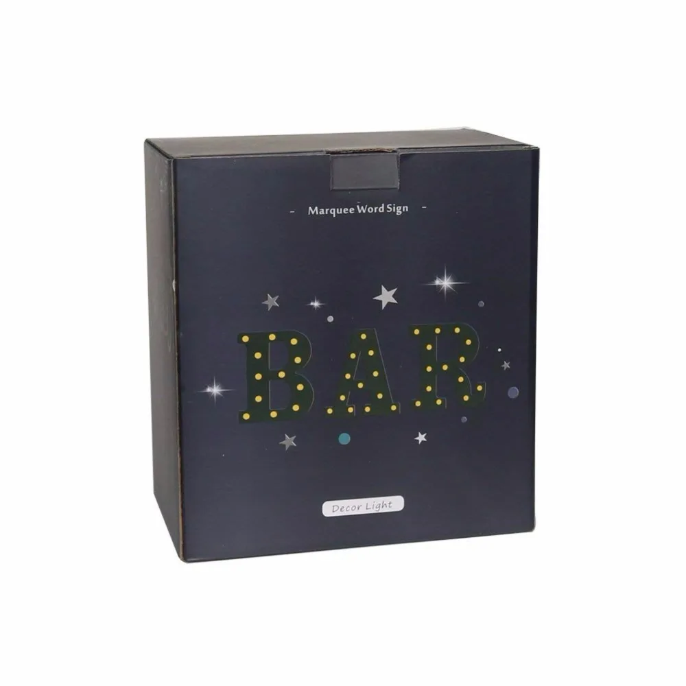 DELICORE Новый светодио дный лампы Night Light детей шатер черный письмо бар свет Винтаж