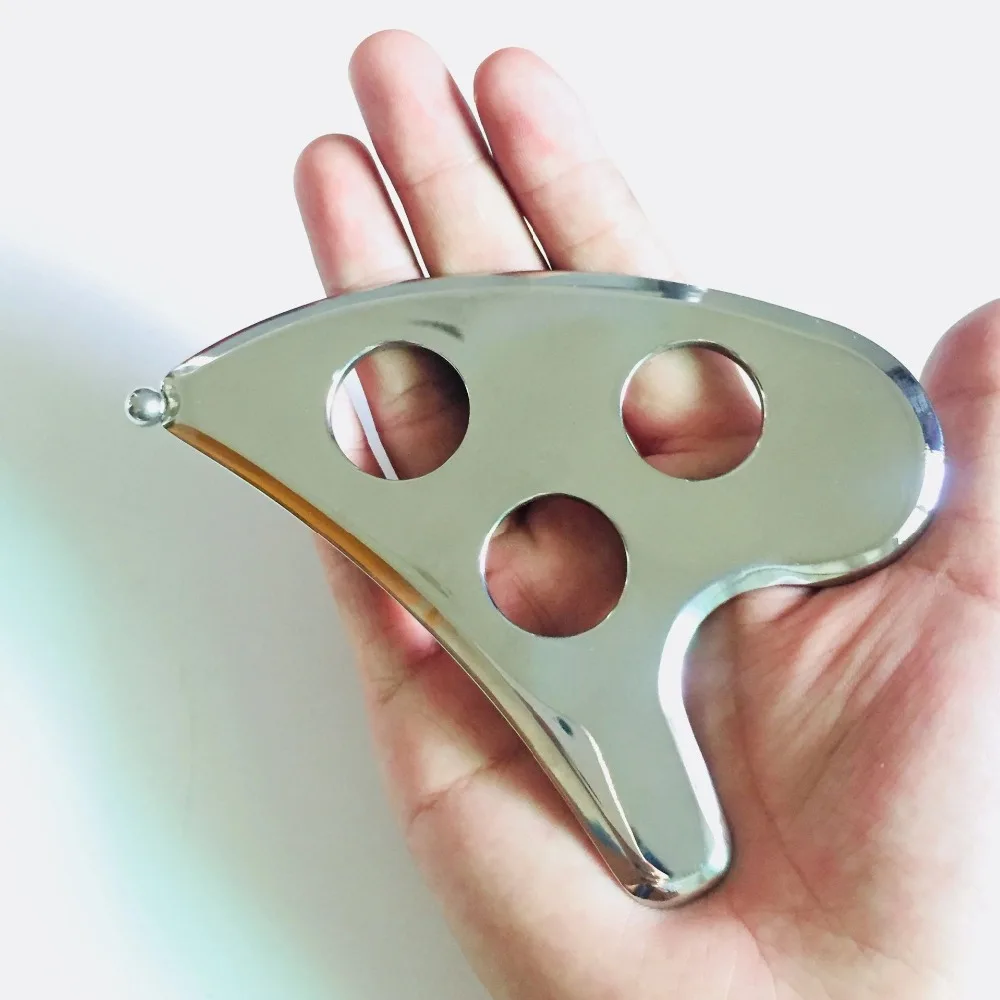 

new Gua Sha Scraping Massage Tools Stainless Steel GuaSha Plate Physical Therapy new 2019