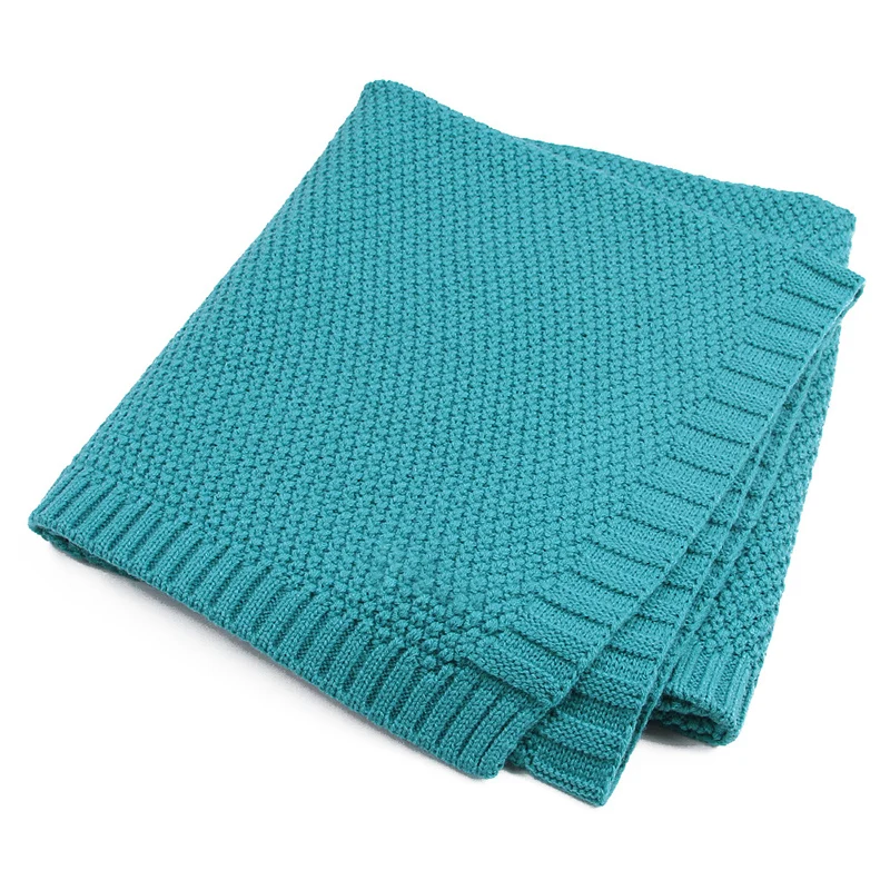 Blue Green Новорожденный трикотажный хлопок для младенцев крючком одеяло s детское одеяло обёрточная бумага мягкая эластичная кроватка спальное постельное белье для мальчиков девочек детей - Цвет: Blue Green
