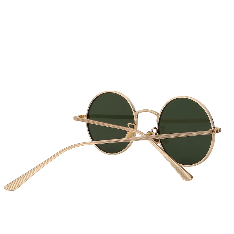 Ретро Винтаж женские очки от солнца Круглый желтый линзы металла рамки покрытие