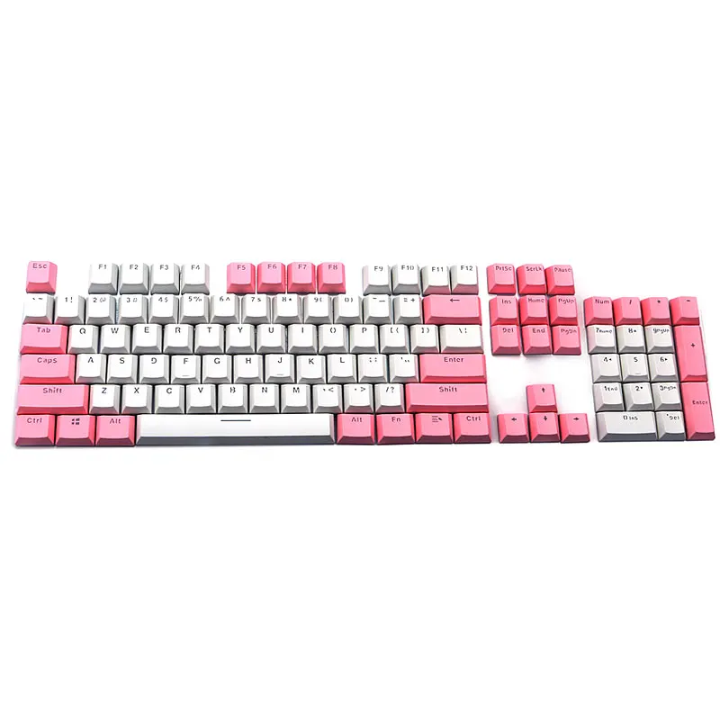 Колпачки для клавиш PBT колпачки механических с двойным нажатием розовые и белые